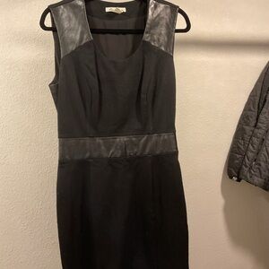 Kenneth Cole New York Black Faux Leather Mini Dress